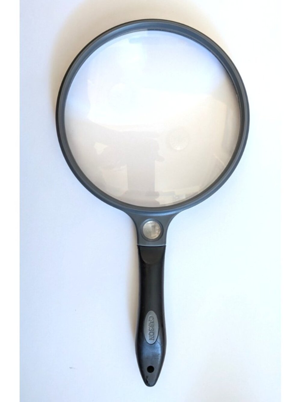Carson Sure Grip Magnifier Ergonomic Handle 2x Main Lens High Power Spot Lens 5"